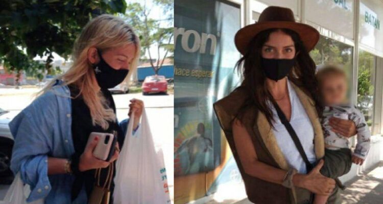Zaira Nara, Wanda y Mauro Icardi, en una farmacia de Batán