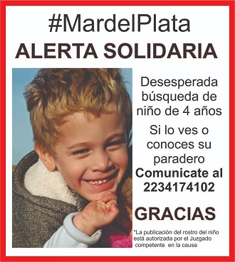 Mar del Plata: Desesperada búsqueda de un niño de cuatro años