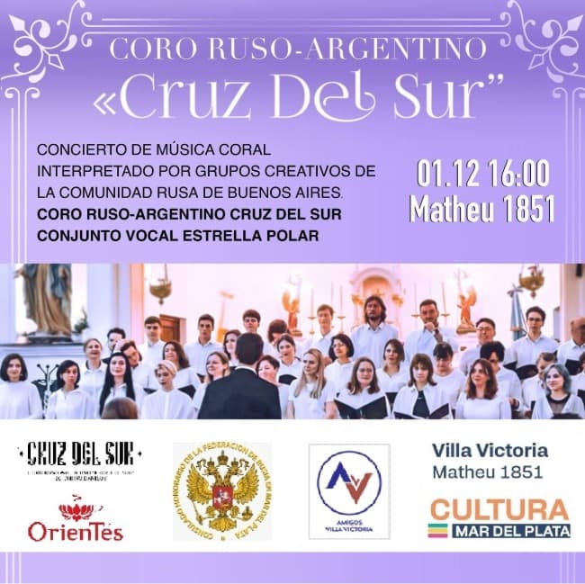 Por primera vez el coro Ruso-Argentino Cruz del Sur viaja a Mar del Plata