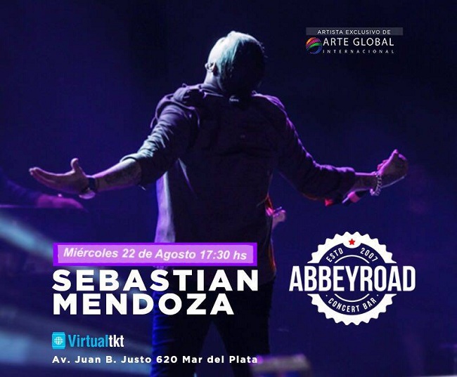 Sebastián Mendoza en Mar del Plata este Miércoles a las 17.30 HS en Abbey Road