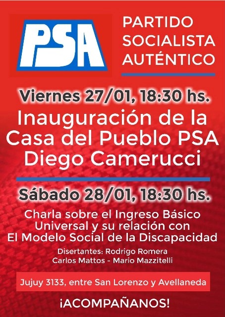 El Partido Socialista Auténtico inaugura su primer Casa del Pueblo en Mar del Plata
