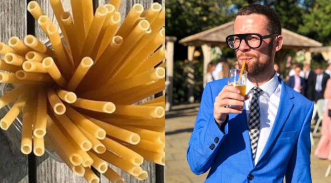 Bares en Italia utilizan fideos como sorbete para reducir el consumo de plásticos