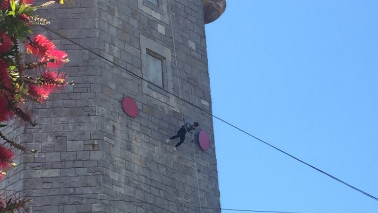 Grabaron en la Torre Tanque un reality de competencias extremas para la TV alemana