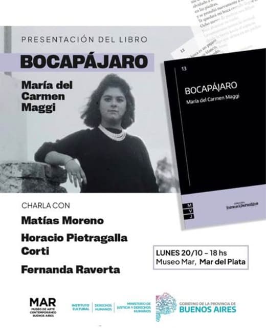 PRESENTAN EL LIBRO BOCAPÁJARO  DE MARÍA DEL CARMEN MAGGI
