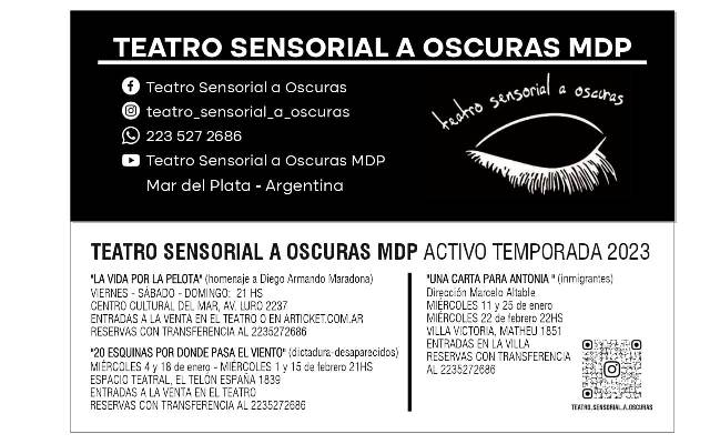 Teatro Sensorial a Oscuras te presenta toda la programación de la Temporada 2023