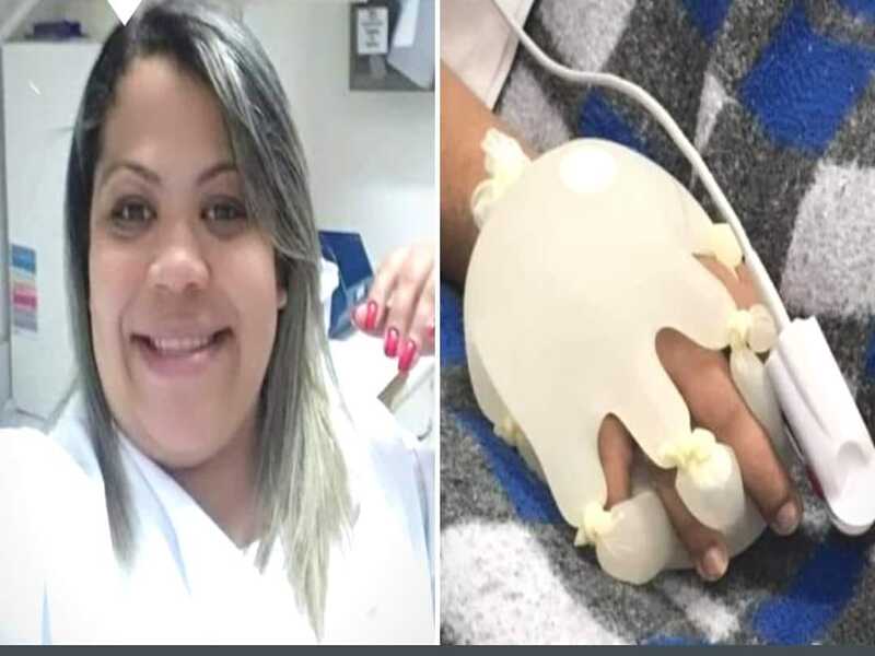 La Manita de Dios: Enfermera usa guantes con agua para consolar a pacientes de Covid-19