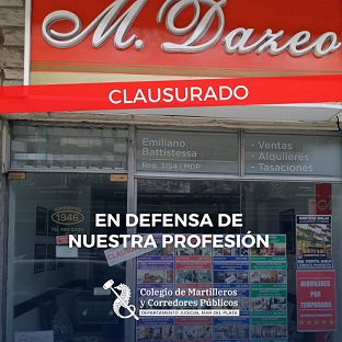 Clausuraron cuatro oficinas que no contaban con martillero y corredor público habilitante