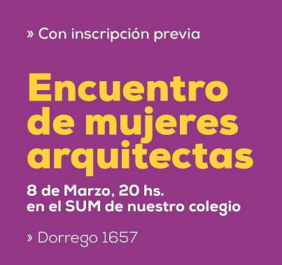 Este martes encuentro de mujeres arquitectas 