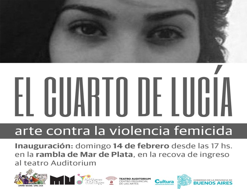 Inauguran en la rambla El cuarto de Lucía, arte contra la violencia femicida