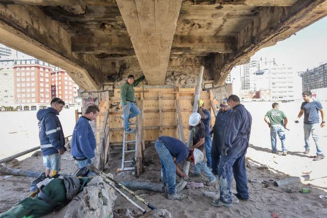 Finalizaron las obras de cerramiento de la parte inferior del Muelle de los Pescadores