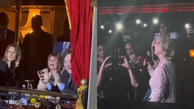 Leia Mirtha Legrand gritó el lema libertario frente a Javier Milei