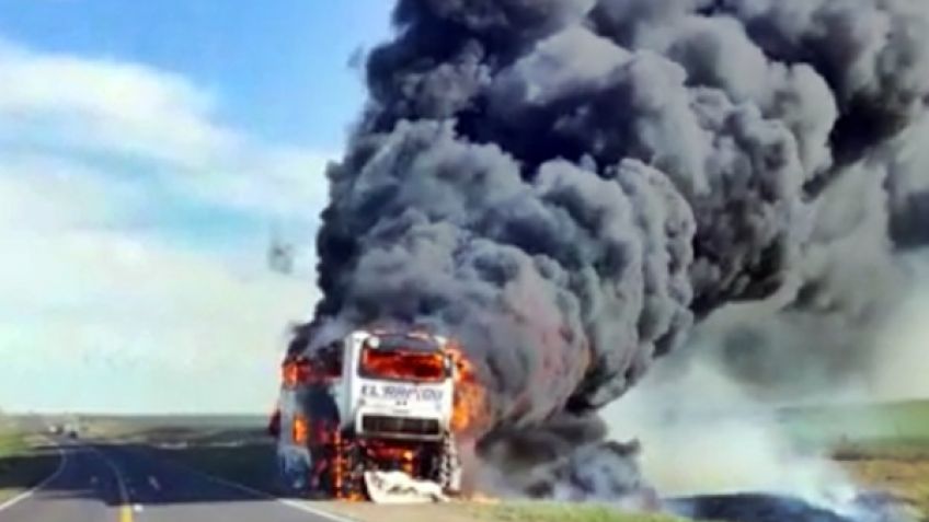 Se incendió un colectivo de El Rápido