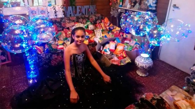 Quinceañera pidió alimentos para donar a comedores en lugar de regalos