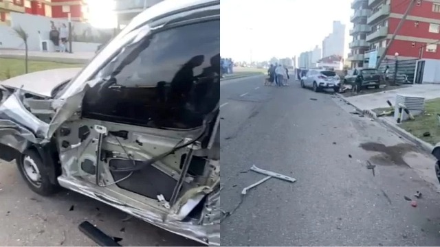 Un camión arrasó autos estacionados durante los festejos y escapó