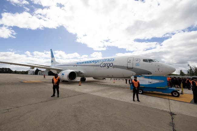 Aerolíneas Argentinas presentó un nuevo avión de carga