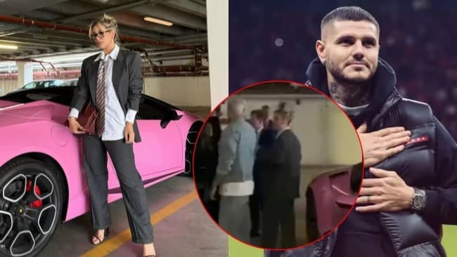 Risas y química del reencuentro entre Wanda Nara y Mauro Icardi