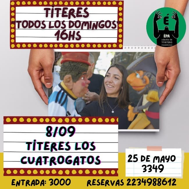 Siguen los Titeres en Teatro Dúo Todos los Domingos de 0 a 99 años