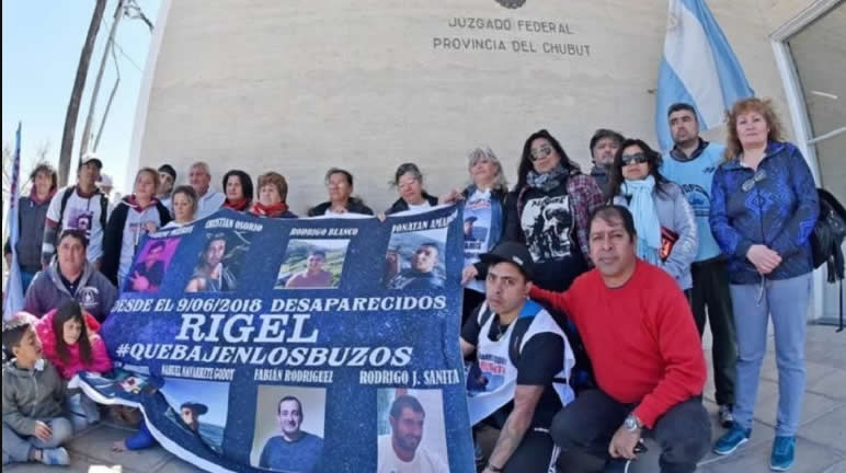 Familiares del Rigel le pedirán a Rossi que bajen los buzos 