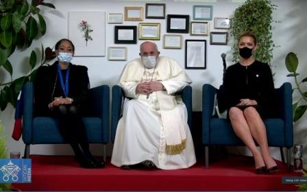 Fabiola Yañez y las Primeras Damas Latinoamericanas de ALMA junto al Papa Francisco