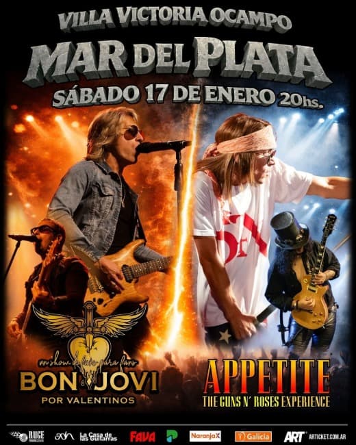 Leia Bon Jovi y Guns N’ Roses: los himnos del rock sonarán en Mar del Plata