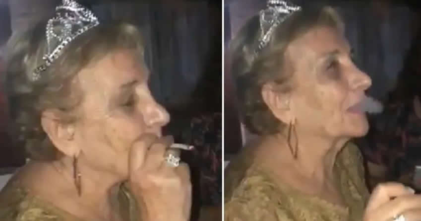 Viral: Celebró sus 80 años fumando marihuana con sus nietos.