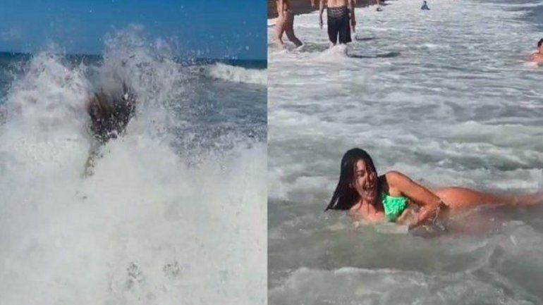 Posaba en el mar, el fotógrafo le sugirió «métase señora» y una ola la tiró hasta la orilla