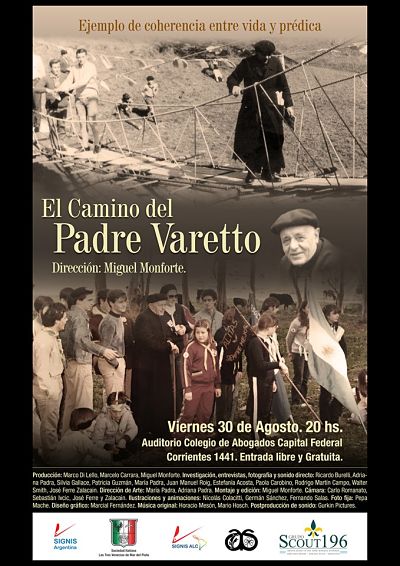 Mañana se vuelve a presentar el documental La Vida del Padre Varetto