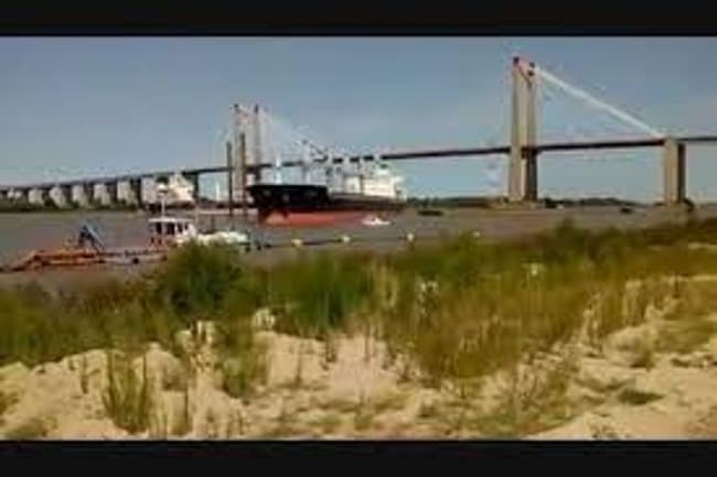 Un barco chocó contra el puente Zárate Brazo Largo