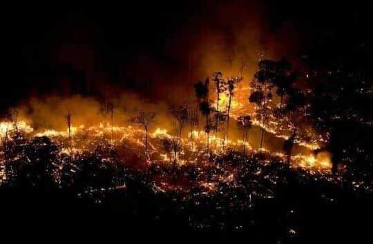 Así se ve el gigantesco incendio en el Amazonas desde el espacio