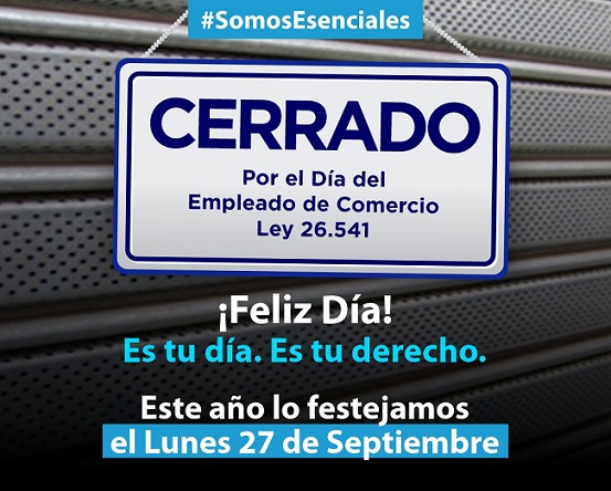 Los empleados de comercio este año celebrarán su día el 27 de septiembre