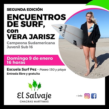 Segunda edición:«Encuentros de surf con Vera Jarisz», campeona sudamericana de surf sub-16